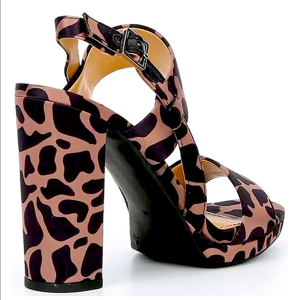 New Gibson & Latimer Emmy Giraffe Print Block Heel - Picture 4 of 10